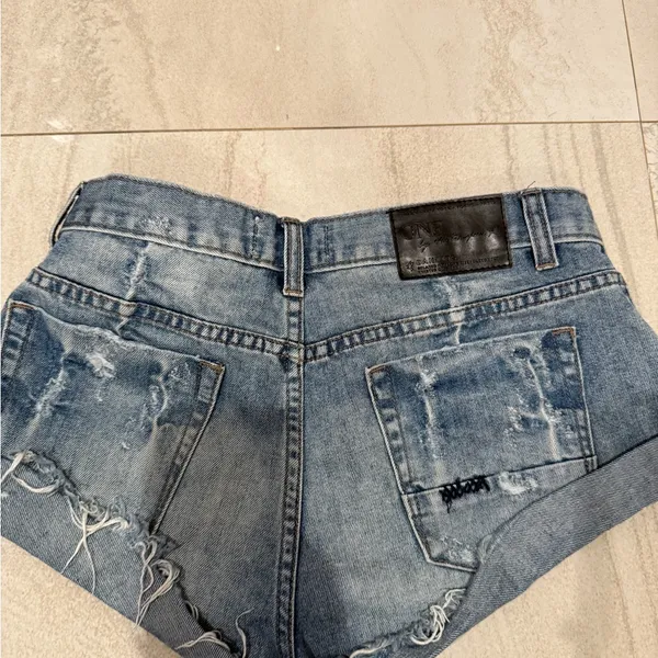 One Teaspoon Blue Denim Shorts - Image 3
