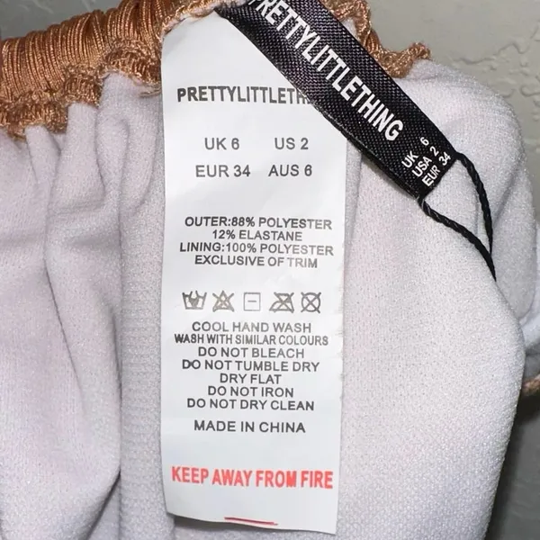 NWT PrettyLittleThing Mocha Ruched‎ Tanga Bikini Bottoms Size 2 Chain Strap Swim - Image 5