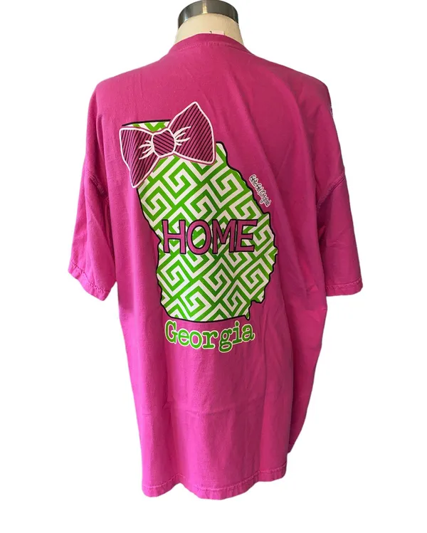 Girlie girl original s T-shirt short sleeve Georgia w/state design on back Sz LAR - Image 2