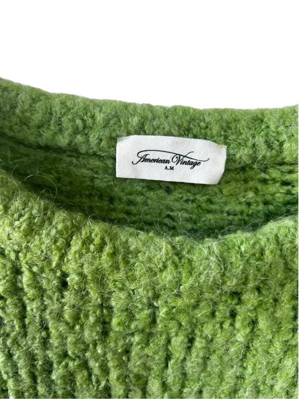 American Vintage Women's Zolly Jumper Wool Sweater in Spring Green Size XS/S - Image 6