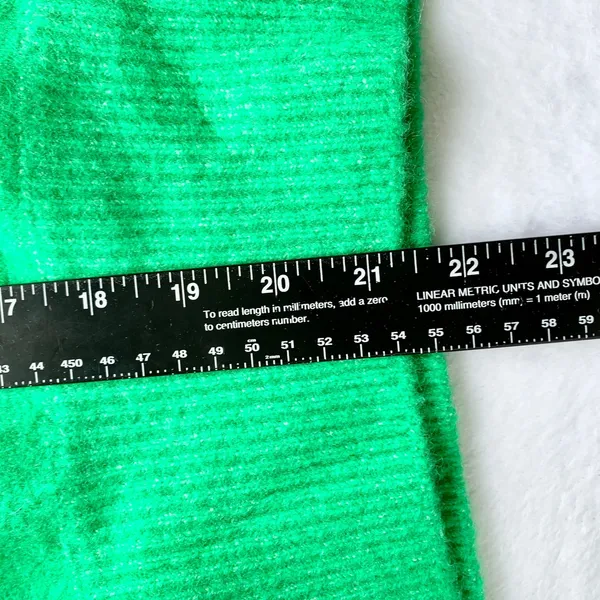 Zara Soft Knit Sweater Womens Size XS Neon Green Wool Blend Crewneck Raglan Cozy - Image 9