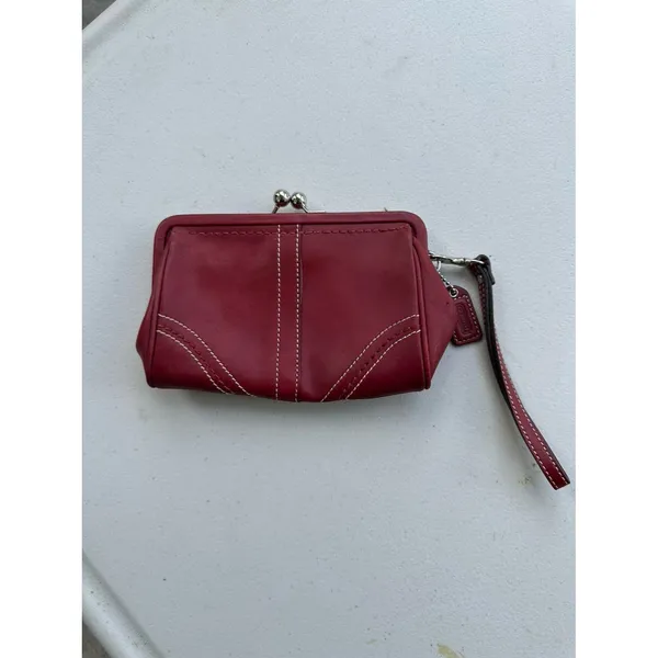 Vintage Y2K RARE Coach Soho Leather Framed Kisslock Clutch Wristlet Bag Pouch - Image 2