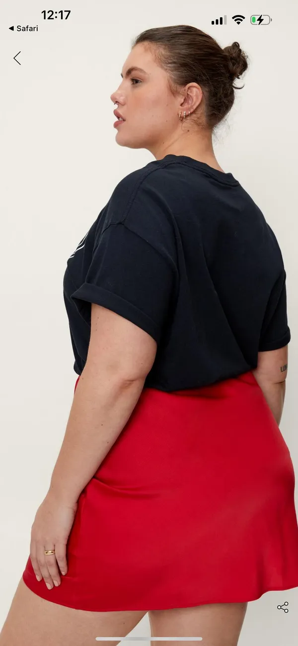 NWT Red Satin A-line Mini Skirt - Image 2