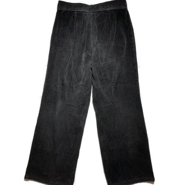 Vtg 90s Y2K black corduroy wide leg flare pants Clueless punk goth grunge L - Image 4