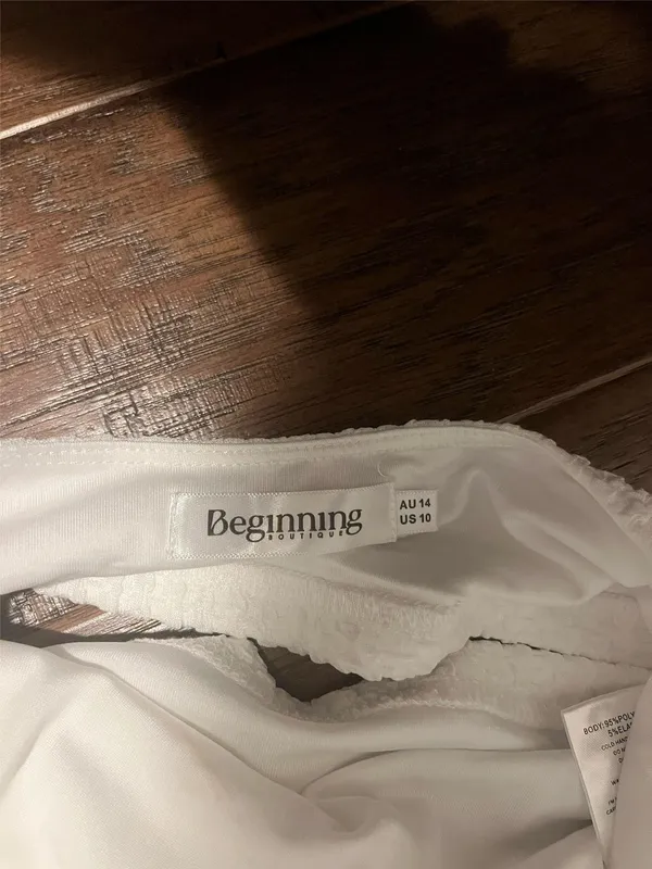 Beginning Boutique White Tank Top Open Back - Image 4