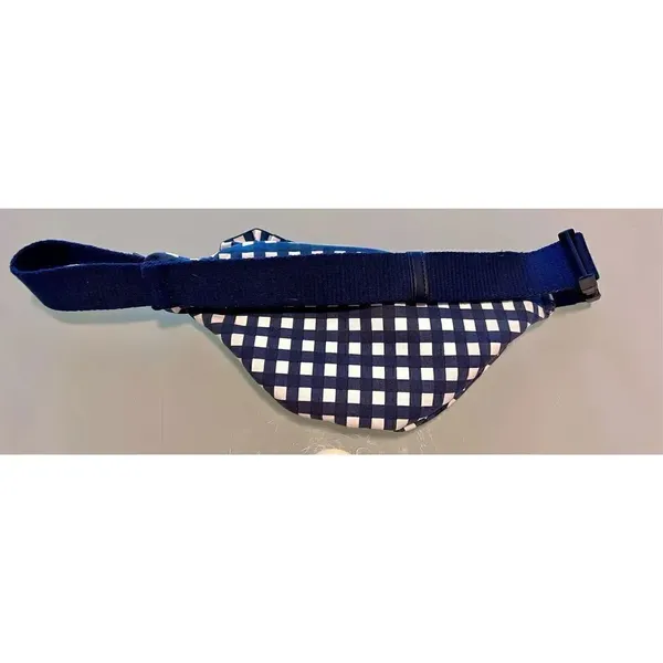 J Crew Fanny Pack Crossbody Sac Blue White Gingham Plaid Cotton Ruffle Edge - Image 9