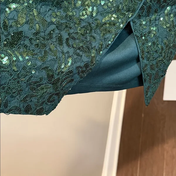 Kensie Emerald Green Sequin Lace Sheath‎ Dress Size 4 NWT - Image 9