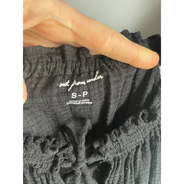 Out from Under Black Mini Babydoll Cottagecore Top Shirt S Dark Fairy Romantic - Image 3