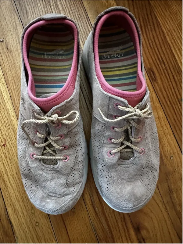 Dansko Elise Women's Tan Pink Suede Leather Sneakers Shoes Size 39 (9) Outdoors - Image 2
