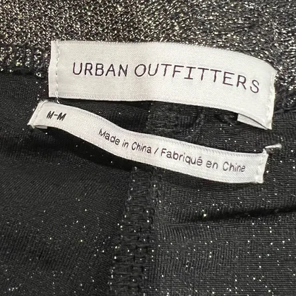Urban Outfitters Silver and Black Glitter Flare Pants Women’s Medium - Image 3