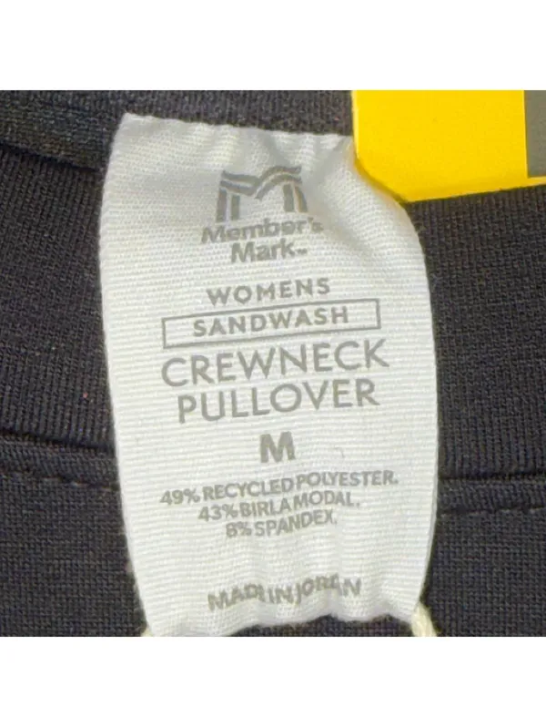 Member’s Mark Sandwash Crewneck Pullover M NWT Black Size M - Image 6