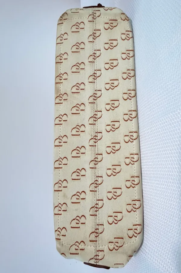Dooney & Bourke Vintage Cream & Brown Hobo Bag - Image 4