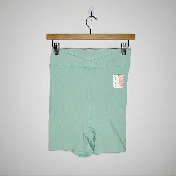 Free People FP Movement Free Throw High Rise Biker Shorts Mint Green Size M - Image 3
