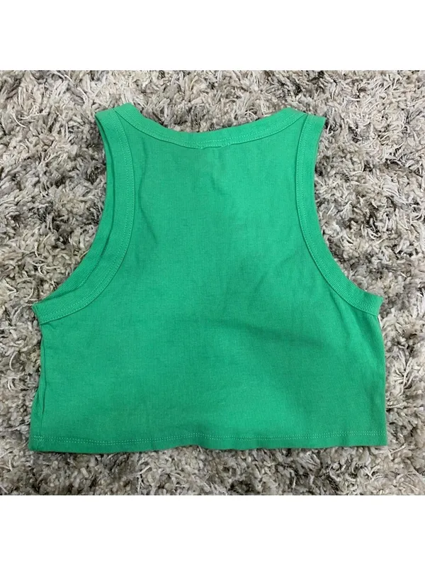 Princess Polly Green Cropped Tank - Size 12 - Image 2