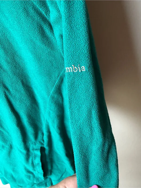 Columbia Teal Fleece Hoodie Women’s Large Pullover Kangaroo Pocket Outdoor - Image 2
