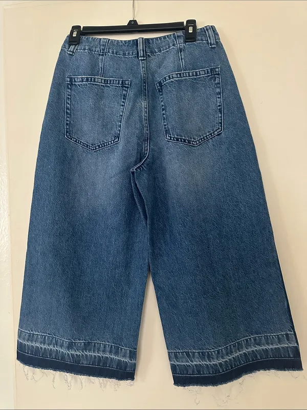 Madewell Blue Wide Leg Flare Jeans - Image 3