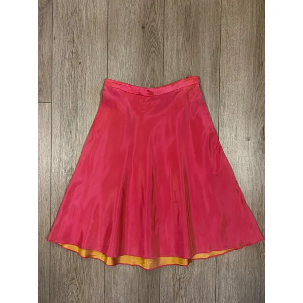 Vintage Michaelangelo Pink Iridescent Circle Skirt Made in USA Size 4 High Waist - Image 6