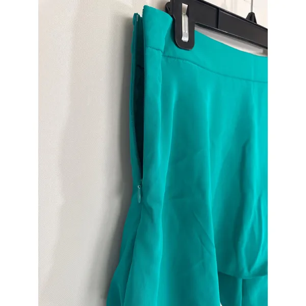 Zara‎ Teal Green High Rise Ruffle Tiered Skort Women's Large Preppy Academia - Image 2