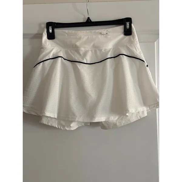White Perforated Mesh Athletic Skort with Pockets Size S Tennis‎ Prep - Image 6