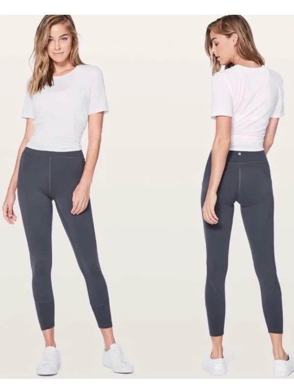 Lululemon In Movement 7/8 Tight Everlux Legging Dark Shadow Gray size 10 - Image 2
