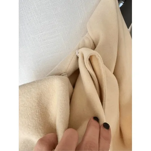 JNBY Scarf Collar Wool Blend‎ Coat Women Cream Ivory One Size - Image 7