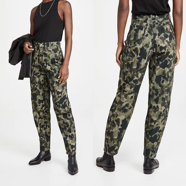 WeWoreWhat Dani Boyfriend Jeans Camo High Rise Olive Size‎ 25 NWT - Image 2