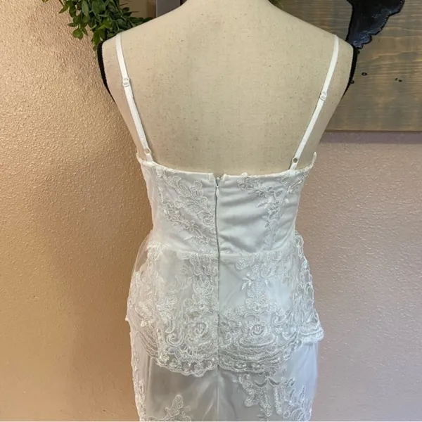 NWOT Lulus Eternal Passion White Lace Bustier Peplum Mermaid Maxi Dress - Image 6