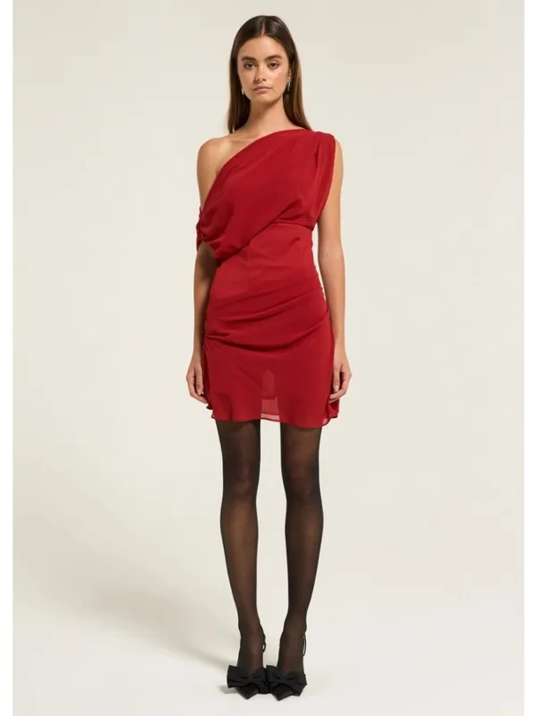 SOVERE Ada Mini Dress in Spiced Apple XSmall New Womens Off the Shoulder - Image 14