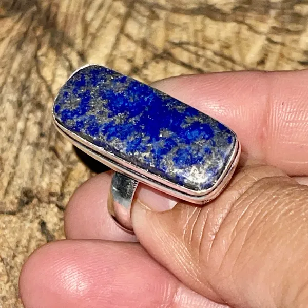 Lapis Lazuli Ring Size 8 1/2 Blue - Image 8