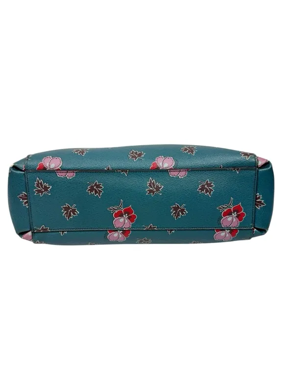 Coach Christie Carryall Dark Teal Wildflower Crossbody Bag Purse - Image 5