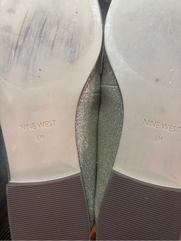 Nine West Wildgirls Gold Glitter Lighting Bolt‎ Loafers Size 6 - Image 8