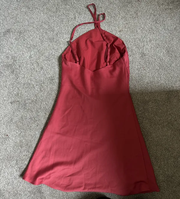 Pink Satin Mini Dress - Image 4