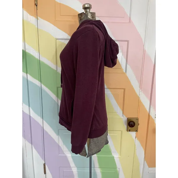 UGG Clara Hoodie Womens M Plum Purple Full Zip Fitted Stretch Sweatshirt - Image 3