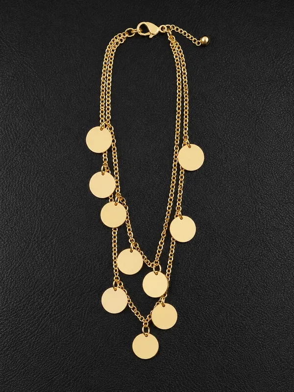gold coin necklace fashion jewelry #boho #festival - Image 2