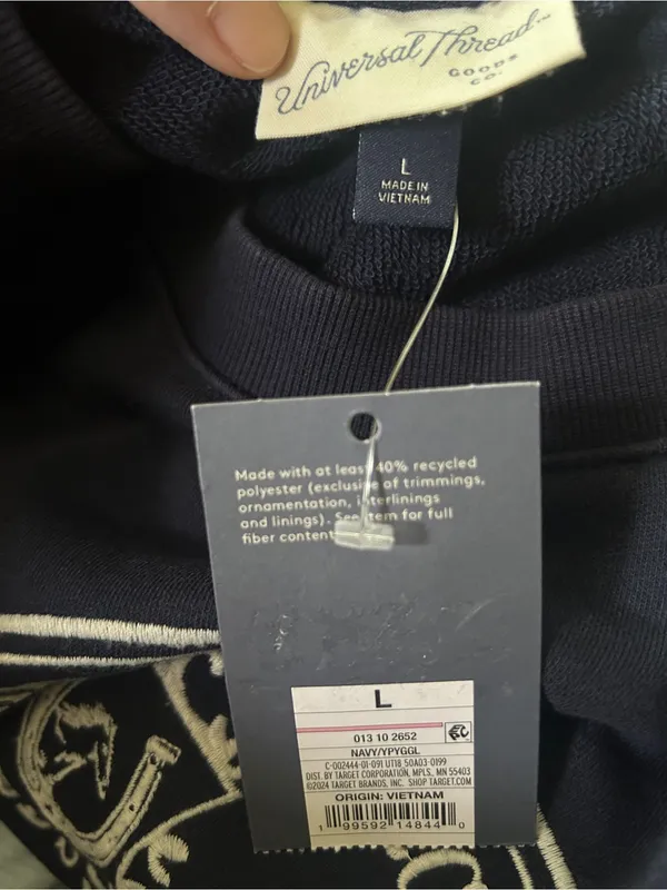 Universal Threads Women’s Western Navy Blue Sweatshirt NWT Large - Image 5