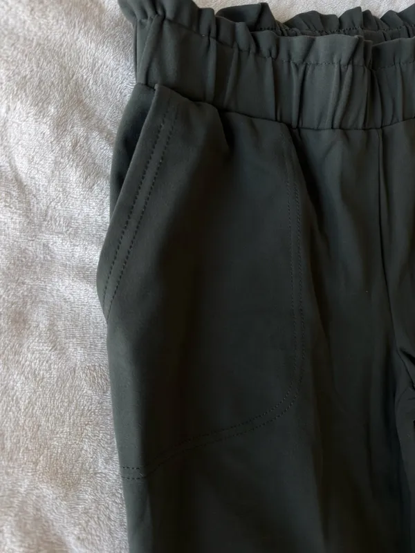 Joie XS Dark Green Straight Leg Pants Paperbag Waist - Image 6