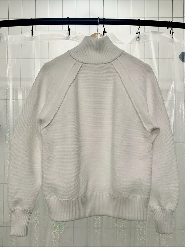 Aerie Offline Waffle Knit Quarter Zip - White - Image 5