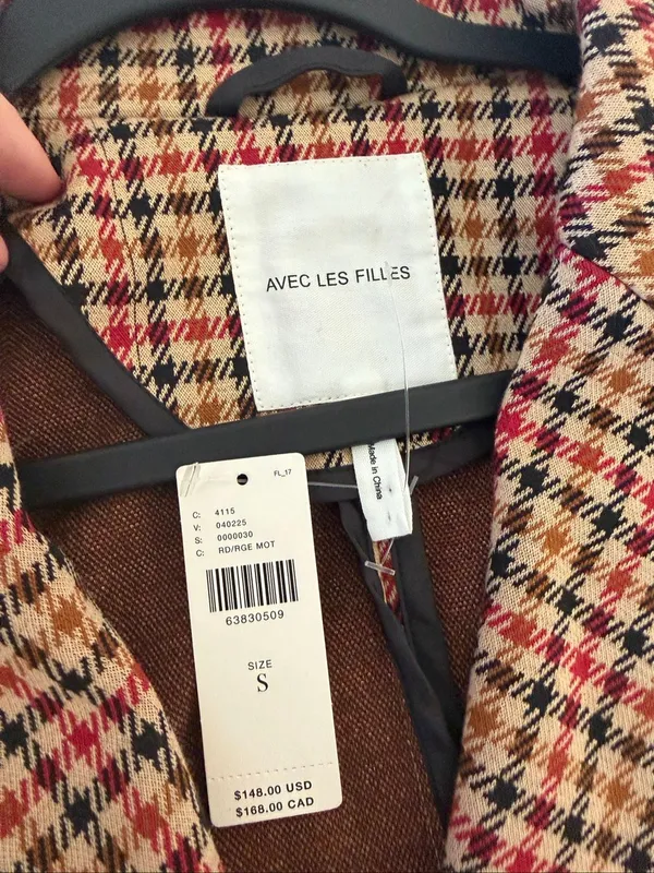 NWT Anthropologie Avec Les Filles Longline Plaid Blazer Size Small - Image 10