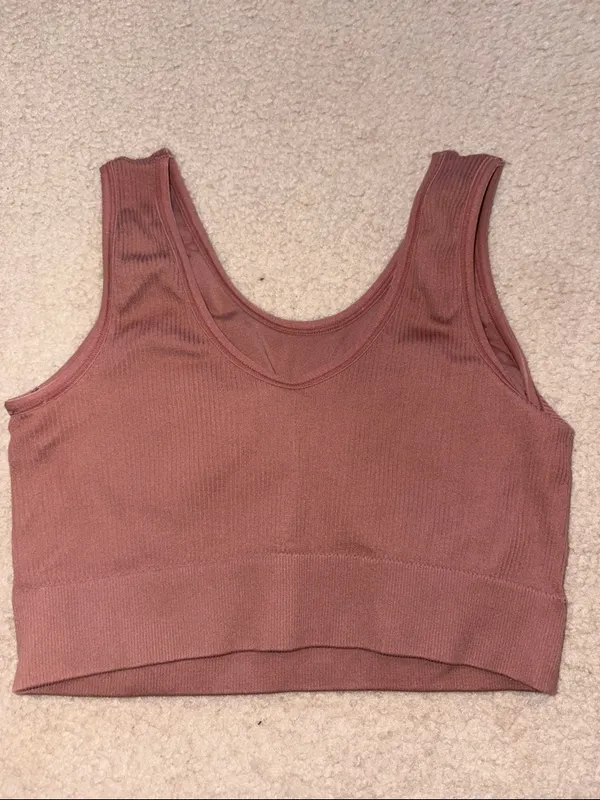 Ribbed Scoop Neck Crop bralette - Image 3