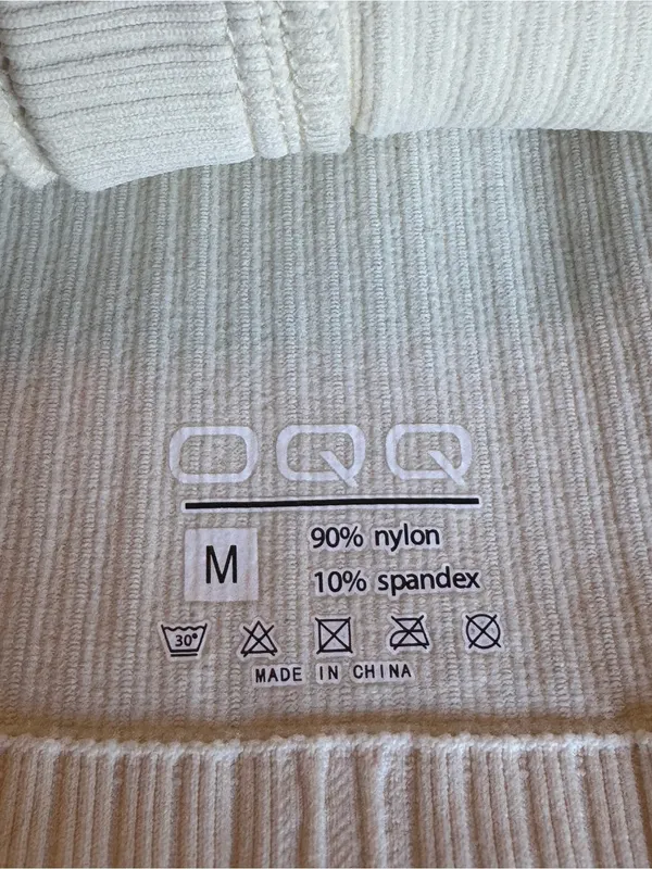 OQQ Ribbed Button-Front Long Sleeve Cardigan - Cream medium nwot - Image 6