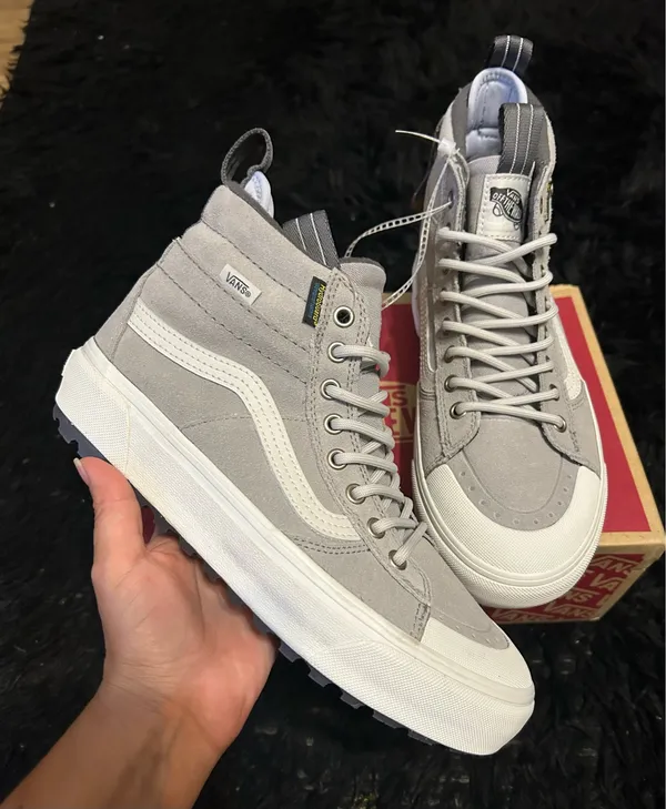 VANS sk8-hi top MTE gray waterproof lace up shoes sneakers women’s 8.5 new - Image 2