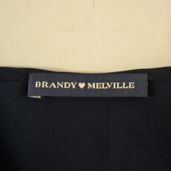 Brandy Melville Navy Slip Dress Spaghetti Strap Back Tie Womens S Cottage Silky - Image 10