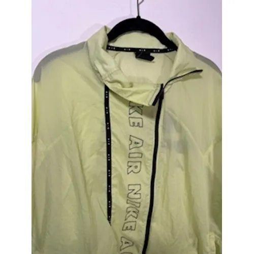 NIKE AIR Full Zip Running Windbreaker‎ Jacket XL Neon Yellow Green Athletic Y2K - Image 2