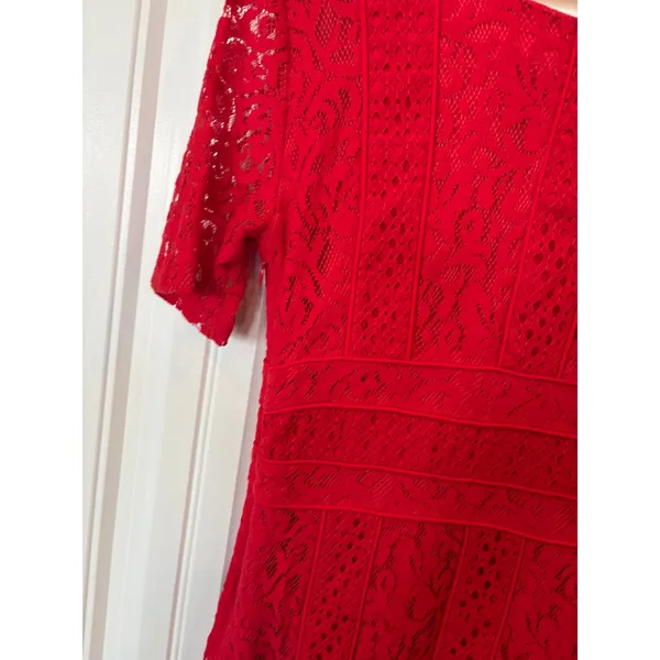 Antonio Melani Red‎ Lace Dress Size 6 - Image 4