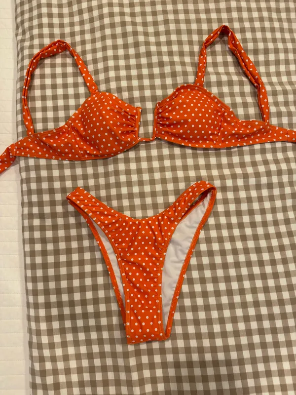 Shein Orange Polka Dot Bikini - Image 2
