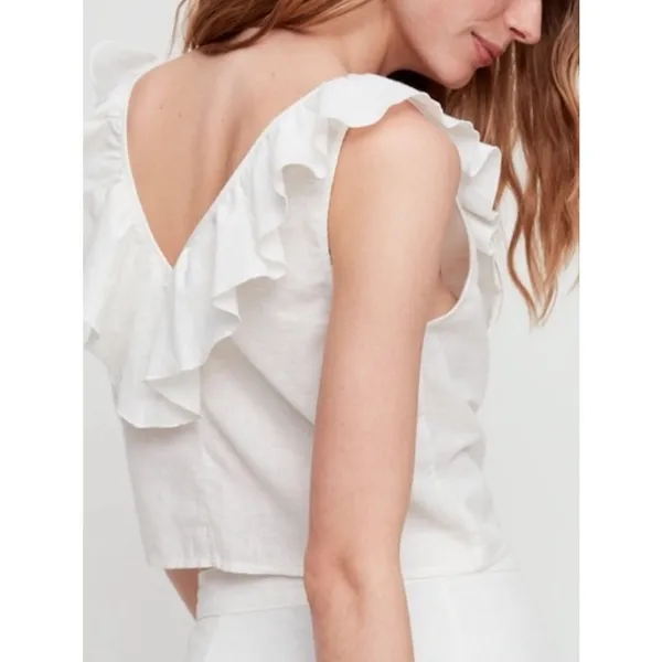 Aritzia Sunday Best Linen Cotton Calliope Crop Blouse Top - Image 2