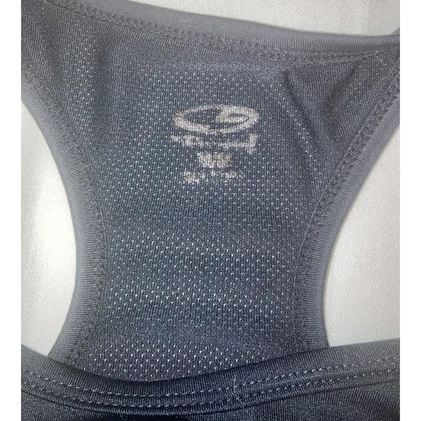 Athletic black sports bra M/M polyester spandex racerback moderate support - Image 3