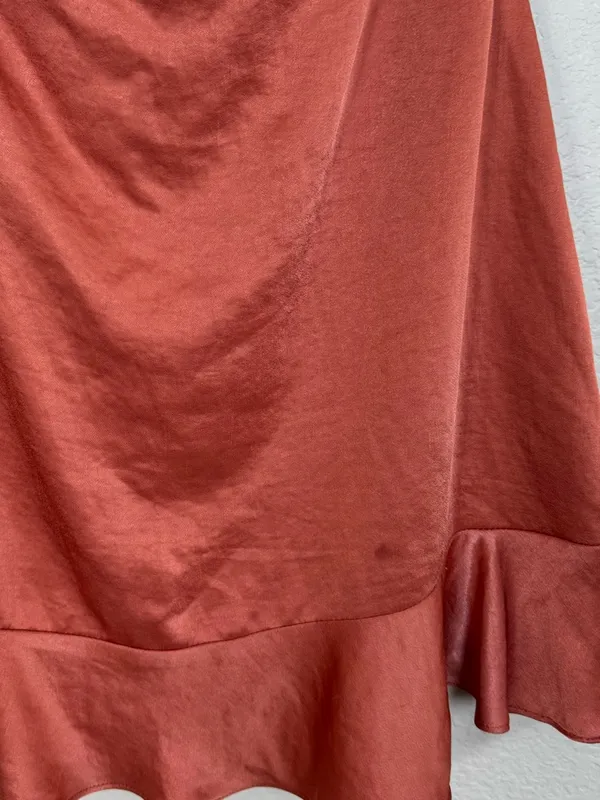 Superdown x Revolve Tammie Off The Shoulder Mini Dress in Rust Satin Large $68 - Image 12