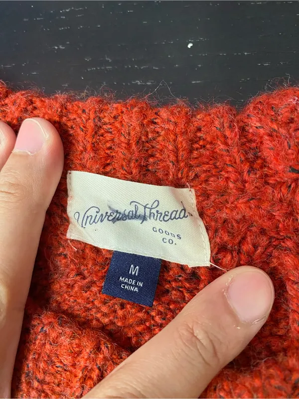 Universal Threads Chunky Cable Crewneck Sweater - Red - Image 2