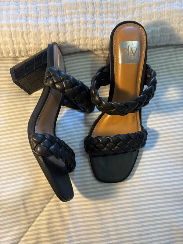 DV by Dolce Vita Black Braided Slide Heels Size 7.5 - Image 6